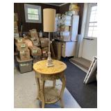 Floral Accent Table 28.5 Inches Tall and Lamp