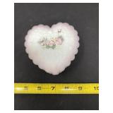 Fenton Rose Garden Heart Trinket Box With Lid