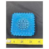 Fenton Aqua Blue Hobnail Glass Square Dish