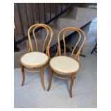 Two Bentwood Side Chairs With Round Seats