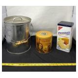 Red Man, Saltine Crackers and Metal Bucket All