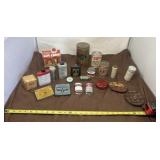 Old Tins, Medicine Tins, Baking Powder, Shaving