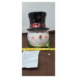 Large Ceramic Light-up Tabletop Snowman