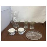 Christmas Glasses with Candy Dish and Flower Vase