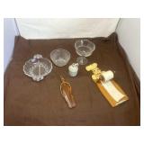 Glass Candy Dishes with Wooden Decor Items