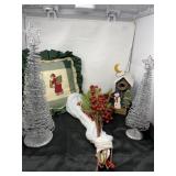 Silver Christmas Trees, Hanging Bird House