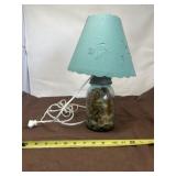 Small Jar Lamp with Dandelions inside