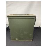 13 Inch Tall Metal Box With Cushions Inside