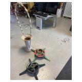 Tall Basket and Two Christmas Tree Stands