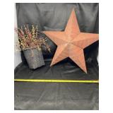 Metal Star With Basket Decor
