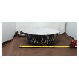 Blue and White Swirl Enamelware Basin