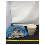 Ceramic Glazed Bucket With Handle and Pottery &