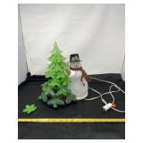 Light Up Snowman And Christmas Tree