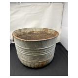 Galvanized Metal Tub With Handles, Bottom Rusted