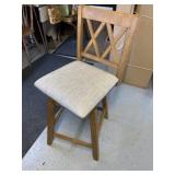 Wood Swivel Bar Stool With Padded Street Measures