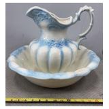 1960s Ceramic Pitcher and Wash Bowl Set