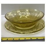 Vintage FEDERAL Glass Amber Depression SHARON