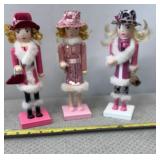 BrylaneHome Set of 3 Pink Nutcracker Girls
