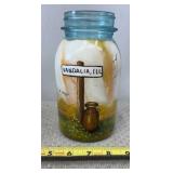Blue Ball Jar with Vandalia Painting