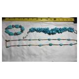 Vtg three-piece collection of turquoise-style