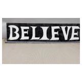 Wooden Believe Sign45 inches