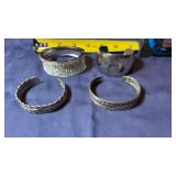 Silver-toned metal cuff and open bangle bracelets
