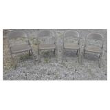 Four metal folding chairs