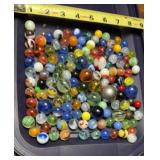 Vtg Mix of Marbles, Shooters, translucent,