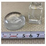 3D laser-etched Eagle crystal block paperweight