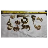 Gold Toned Brooches