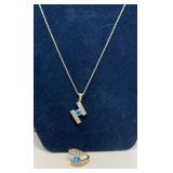 Gold Toned Necklace & Ring set- Cubic Zirconia
