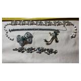 Mid-century costume jewelry-blue and white