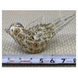 Millefiori art glass bird paperweight figurine