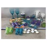 Votive Candle Holders, Wine Glasses, Ribbon, Shot