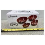 NIB Ceramic Football Party BowlsNew in Sealed