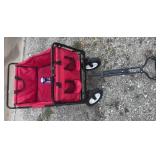 Red collapsible utility wagon