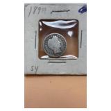 1899 Barber Silver Dime,