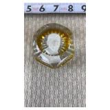 1960s Yellow Cut Baccarat France Will Rogers