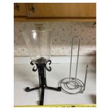 Paper Towel Holder and Tall Candle Display