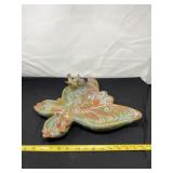 Ceramic Butterfly Dish With a Crack Under Bird