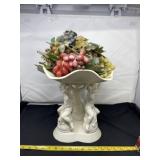 Cherub Pedestal Bowl with Grape Decor