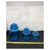 LE Smith Blue Canister Set with lids