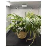 Plastic Planter and Artificial Plants