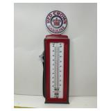 Red Crown Gasoline Gas Pump Thermometer