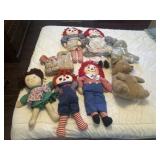 Raggedy Ann Dolls with other stuffed animals