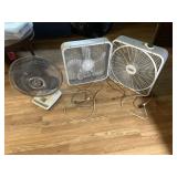 Box Fans with Desk Fans
