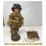 Porcelain Doll styled in Native American Regalia