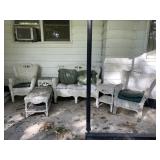 Wicker Loveseat, Chairs and Tables