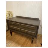 Mid Century Modern Dark Wood Low Dresser