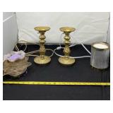 Two Electric Wax Warmers And Candle Holders